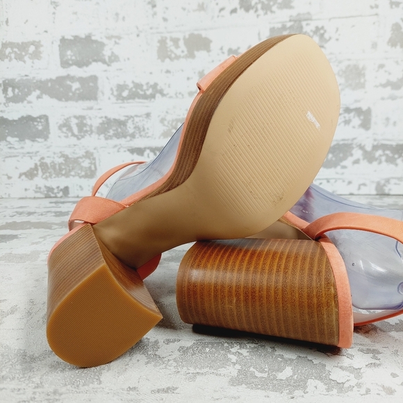 New Nordstrom Anita Leather Peach Platform Ankle Buckle Sandals A136 - Picture 9 of 12